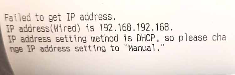 Failed Connection Printout